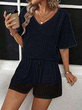 V-Neck Half Sleeve Top and Shorts Set - MyEmpired