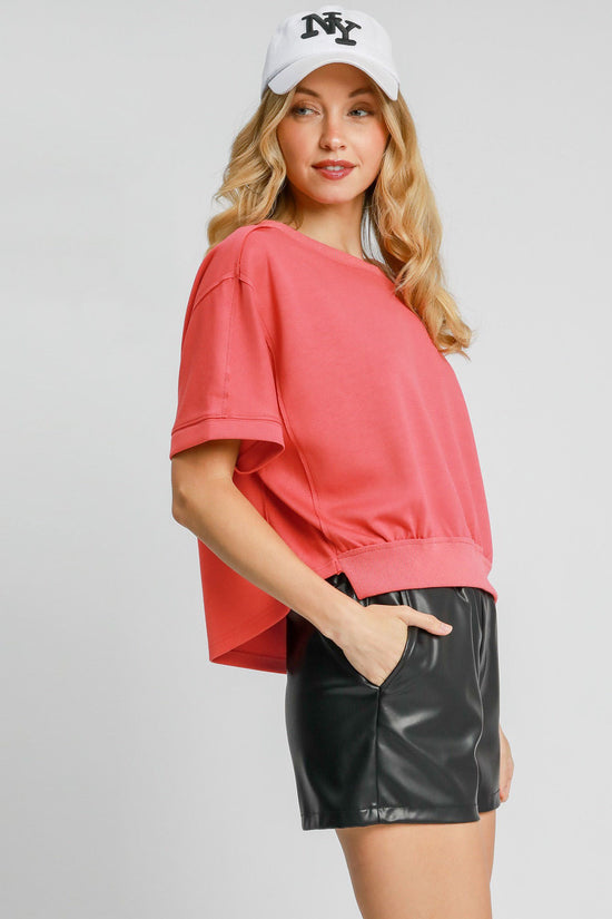 Umgee Full Size Lightweight Cropped Sweatshirt Plus Size - MyEmpired