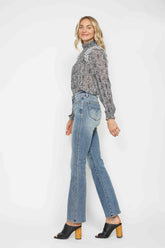 Judy Blue Full Size Tummy Control Back Embroidered Pocketed Bootcut Jeans Plus Size - MyEmpired