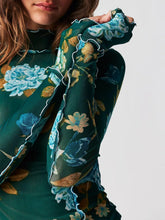 Floral Mock Neck Long Sleeve Top - MyEmpired