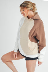 Aemi + Co Color Block Hoodie with Kangaroo Pocket - MyEmpired