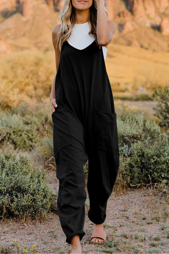 Double Take Full Size V-Neck Sleeveless Jumpsuit with Pockets - MyEmpired