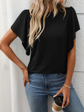 Round Neck Flutter Sleeve T-Shirt - MyEmpired