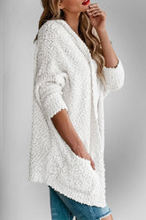 Double Take Pocketed Open Front Long Sleeve Cardigan - MyEmpired