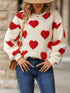 Fuzzy Heart Dropped Shoulder Sweatshirt - MyEmpired