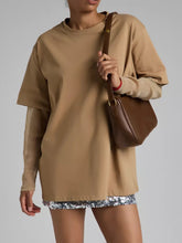 Faux Layered Round Neck Mesh Sleeve Top - MyEmpired