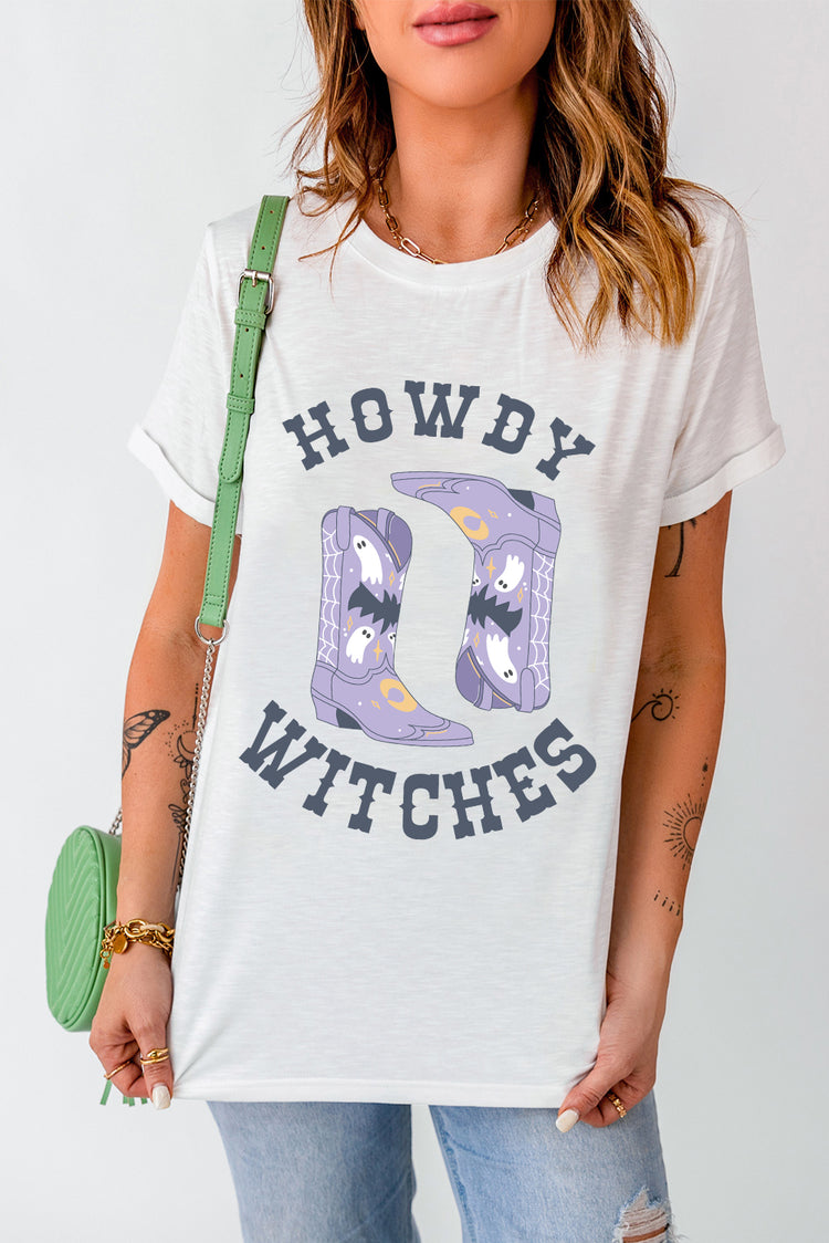 Graphic Round Neck Short Sleeve T-Shirt - MyEmpired