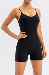 Spaghetti Strap Round Neck Romper - MyEmpired