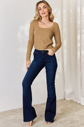 Basic Bae Full Size Ribbed Long Sleeve T-Shirt - MyEmpired
