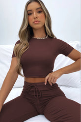 Round Neck Short Sleeve Top and Pants Set - MyEmpired