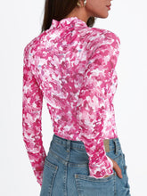 Floral Mock Neck Long Sleeve T-Shirt - MyEmpired