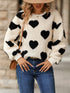 Fuzzy Heart Dropped Shoulder Sweatshirt - MyEmpired