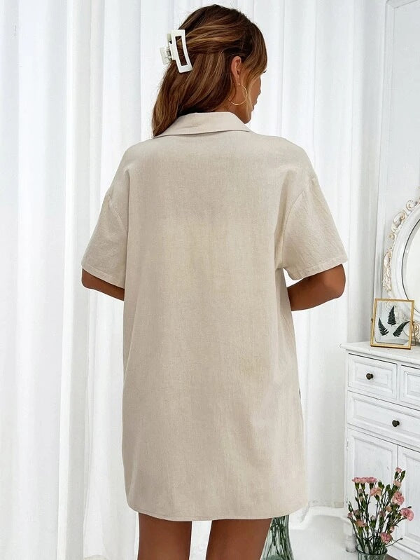 Button Up Shirt and Drawstring Shorts Set - MyEmpired