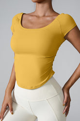 Round Neck Short Sleeve Active T-Shirt - MyEmpired