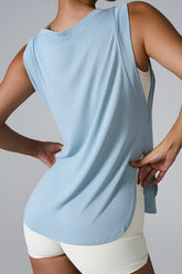 Slit Round Neck Active Tank - MyEmpired