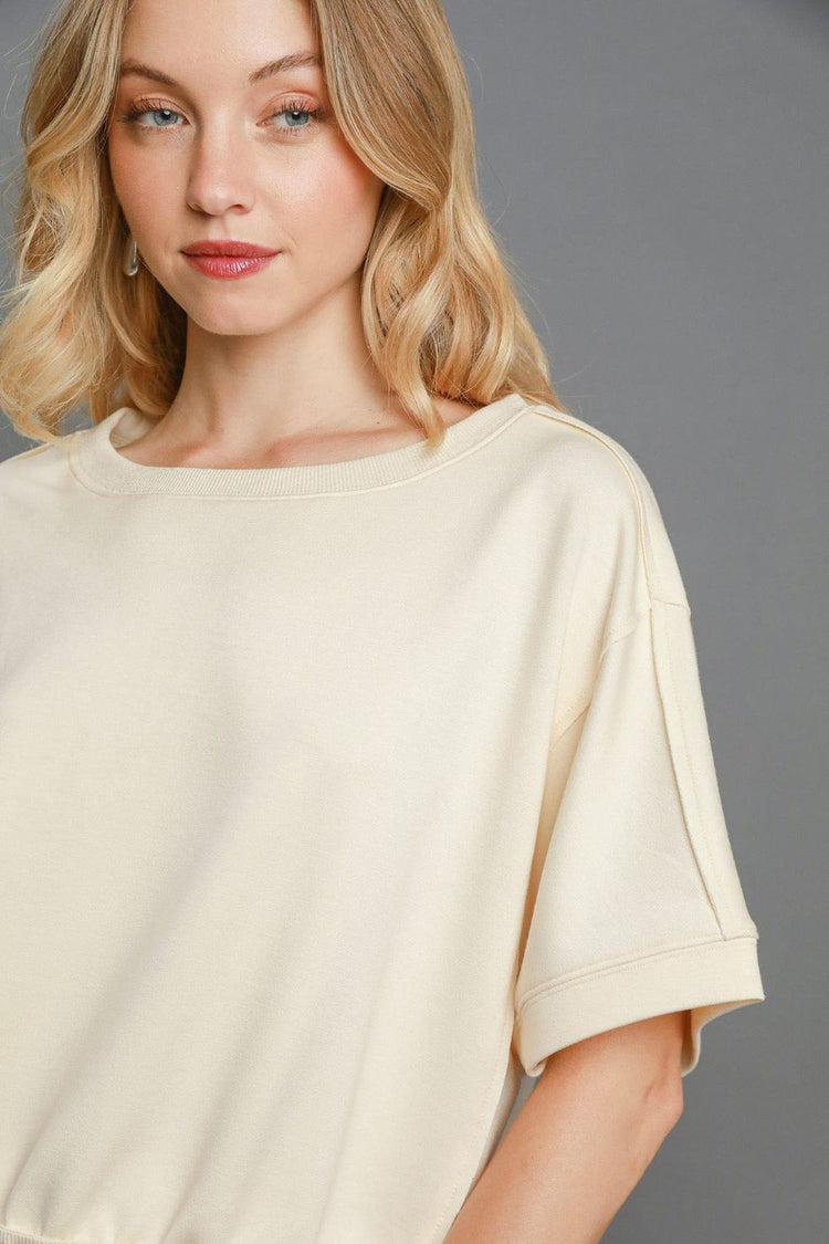Umgee Full Size Lightweight Cropped Sweatshirt Plus Size - MyEmpired