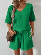 V-Neck Half Sleeve Top and Shorts Set - MyEmpired