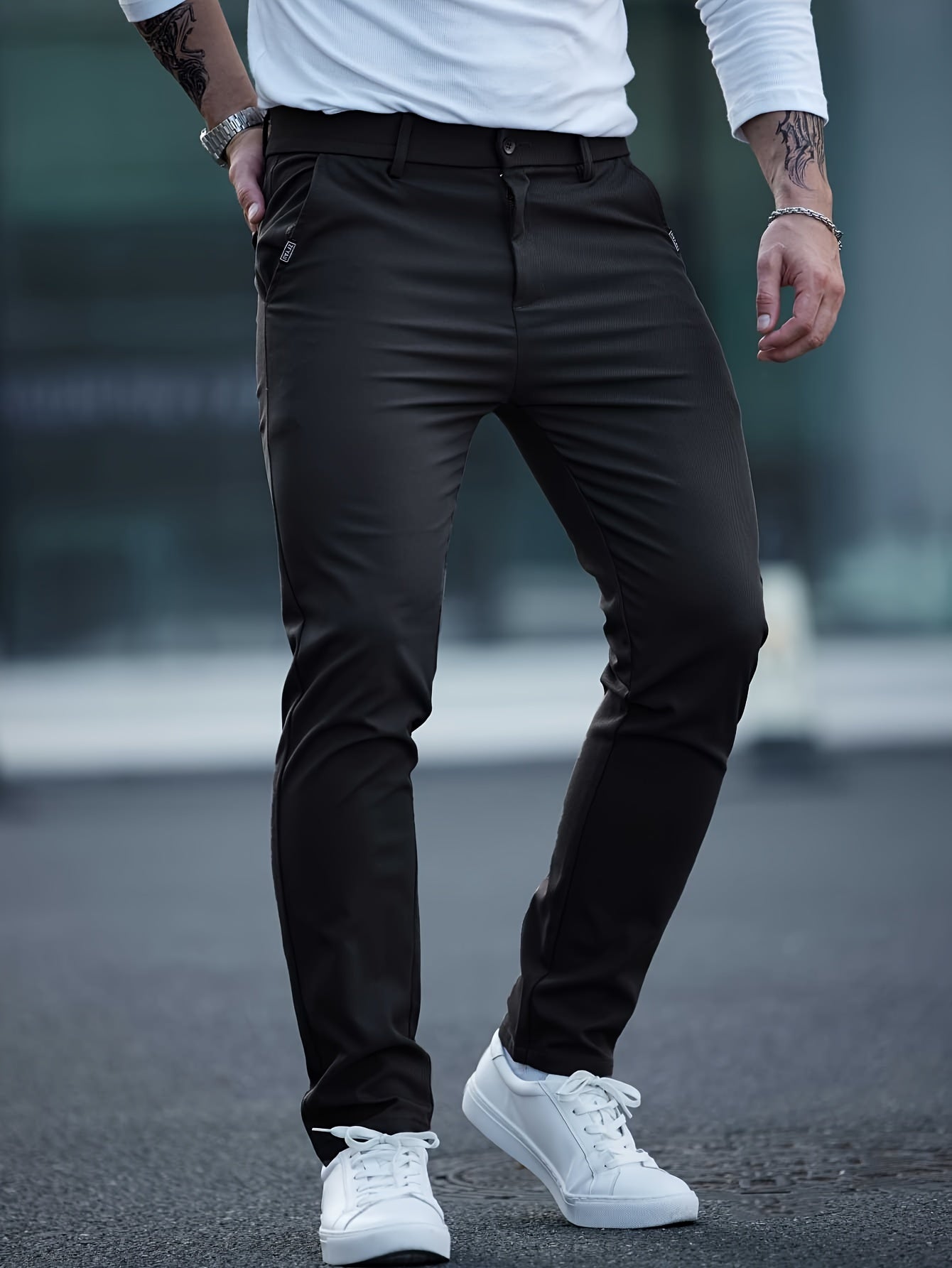 Men's Solid Color Straight Leg Pants, Casual Comfy Outdoor Trousers For Spring And Autumn As Gift