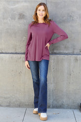 Basic Bae Full Size Round Neck Long Sleeve Top - MyEmpired