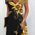 Floral Print V-neck Dress - MyEmpired