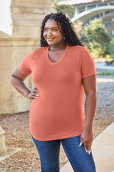 Basic Bae Bamboo Full Size V-Neck Short Sleeve T-Shirt - MyEmpired