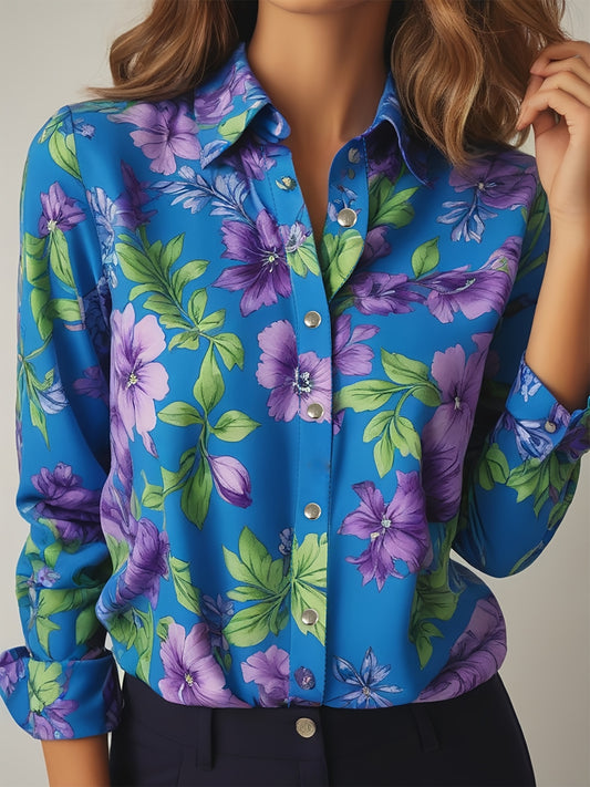 Floral Print Button Front Shirt