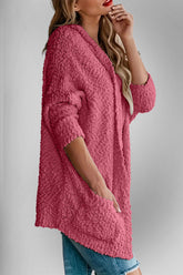 Double Take Pocketed Open Front Long Sleeve Cardigan - MyEmpired