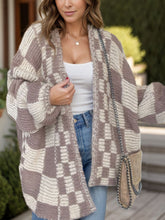 Plaid Open Front Long Sleeve Cardigan - MyEmpired