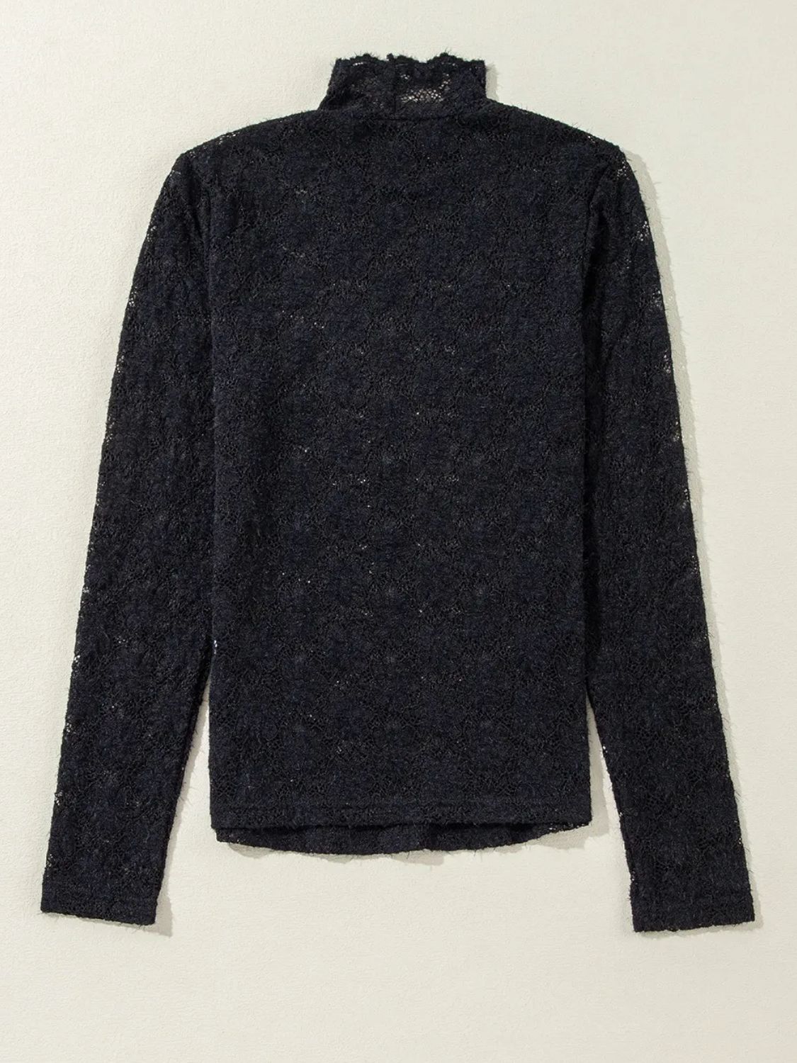 Lace Mock Neck Long Sleeve T-Shirt - MyEmpired