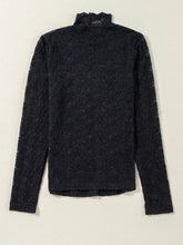 Lace Mock Neck Long Sleeve T-Shirt - MyEmpired
