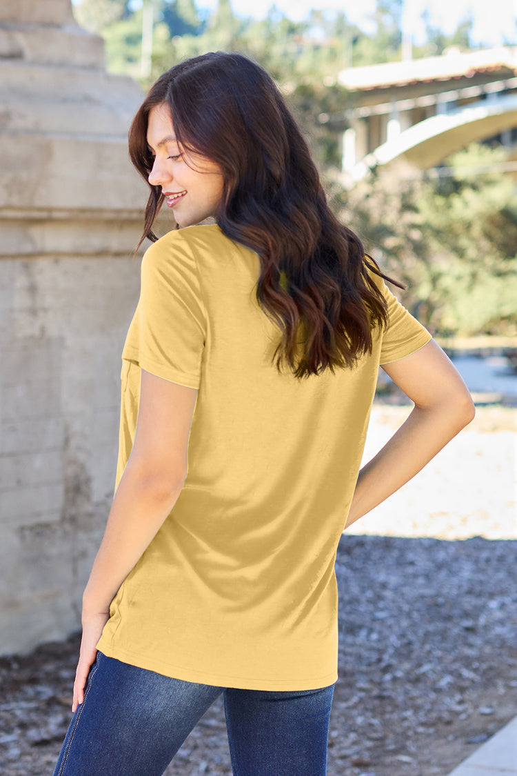 Basic Bae Bamboo Full Size V-Neck Short Sleeve T-Shirt - MyEmpired