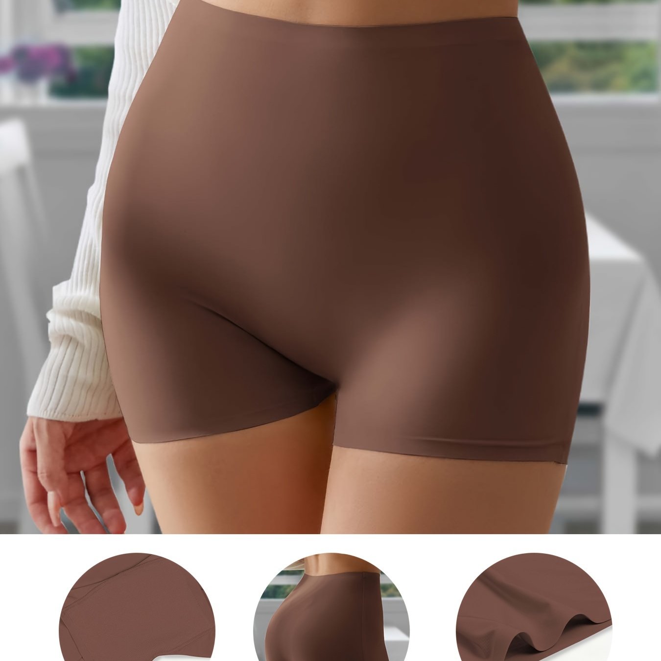 1pc Elegant Seamless High-Waist Shapewear Panties for Women - Polyamide Knit Fabric, Solid Color, High Support, Comfort Fit with Anti-Pinch Hip Design and Breathable Weave