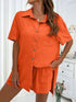 Button Up Shirt and Drawstring Shorts Set - MyEmpired