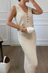 Flower V-Neck Vest and Skirt Sweater Set - MyEmpired