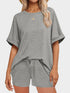 Round Neck T-Shirt and Drawstring Shorts Set - MyEmpired