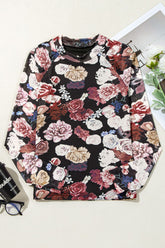 Floral Mock Neck Long Sleeve Mesh Top - MyEmpired