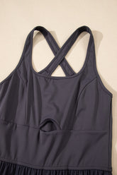 Cutout Square Neck Wide Strap Active Jumpsuit - MyEmpired