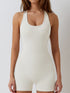 Basic Bae Cutout Racerback Sleeveless Active Romper - MyEmpired