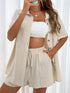 Button Up Shirt and Drawstring Shorts Set - MyEmpired