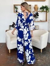 Double Take Full Size Printed Tie Back Wide Leg Jumpsuit - MyEmpired