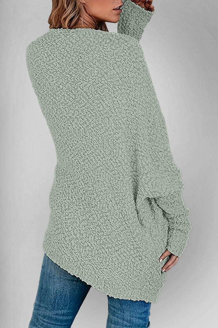 Double Take Pocketed Open Front Long Sleeve Cardigan - MyEmpired