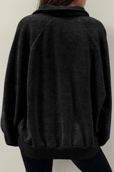 Half Snap Long Sleeve Sweatshirt - MyEmpired