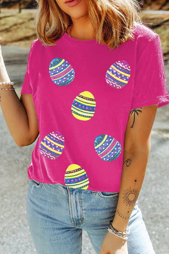 Sequin Easter Egg Short Sleeve T-Shirt - MyEmpired