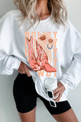 Boots Graphic Round Neck Long Sleeve Sweatshirt - MyEmpired