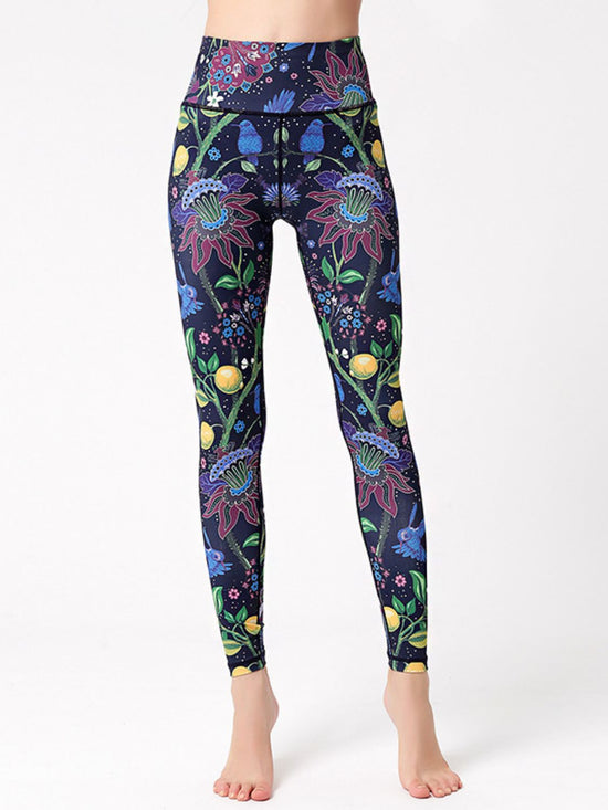 Printed High Waist Active Leggings - MyEmpired