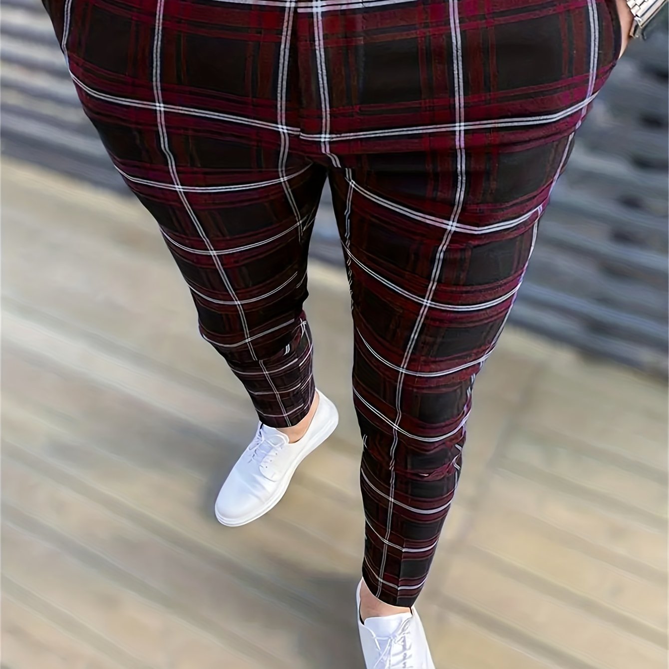 Elegant Plaid Slacks, Men&