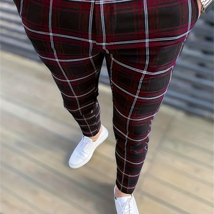 Elegant Plaid Slacks, Men&