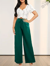 Solid Color Wide Leg Pants, Casual High Drawstring Waist Loose Pants For Spring & Summer, Women&