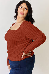 Basic Bae Full Size Ribbed Long Sleeve T-Shirt - MyEmpired