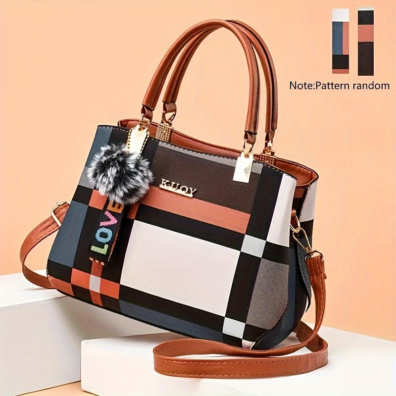 Grid Patterned Shoulder Bag - MyEmpired